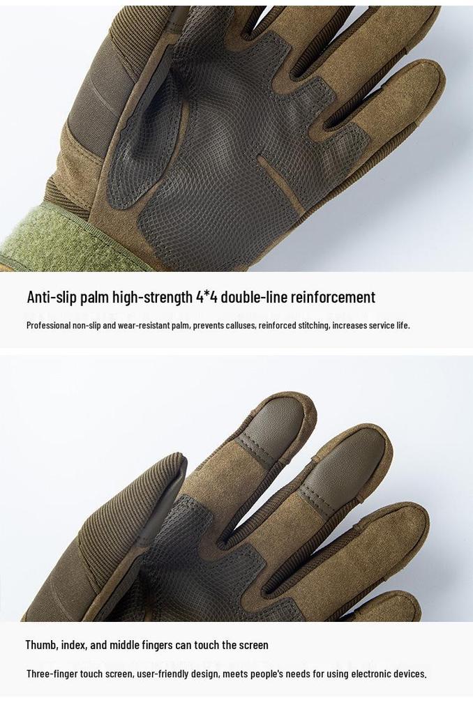 Black Hawk Tactical Touchscreen Combat Gloves - Full Finger, Anti-slip, Wear-resistant Men's Special Forces Gloves