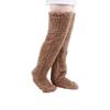 Over Knee Fuzzy High Socks Long Warm Socks for Winter 23.0 25.5cm Foot 41.5 45cm Leg Width Brown