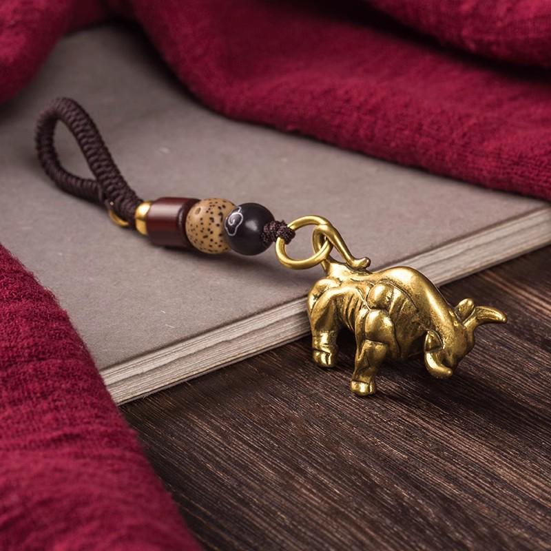 Twelve Zodiac Sign Brass Keychain Pendant - Handmade Gift for Men and Women