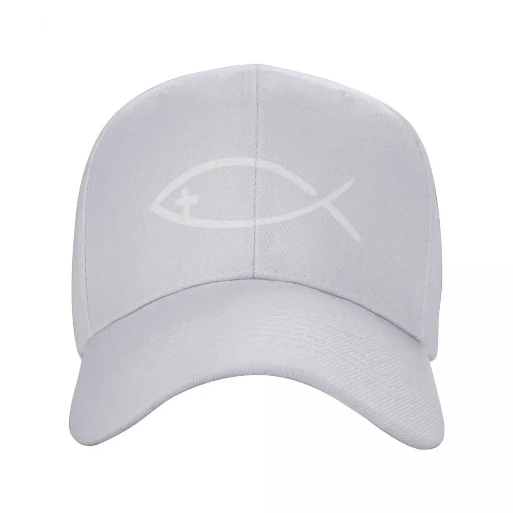 Custom Classic Jesus Cross Fish Baseball Cap Women Unisex Adjustable Christian Dad Hat Sports Snapback Caps