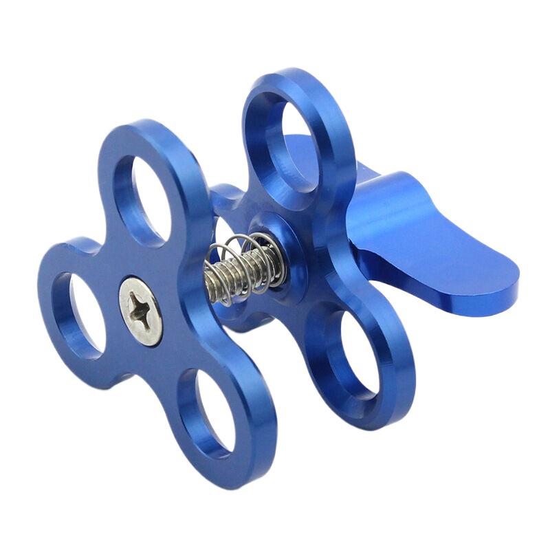 Triple Ball Clamp 3 Holes Underwater Arm Diving Bracket For Photography Torch Aluminum Diving Lights Ball Butterfly Clip Mount