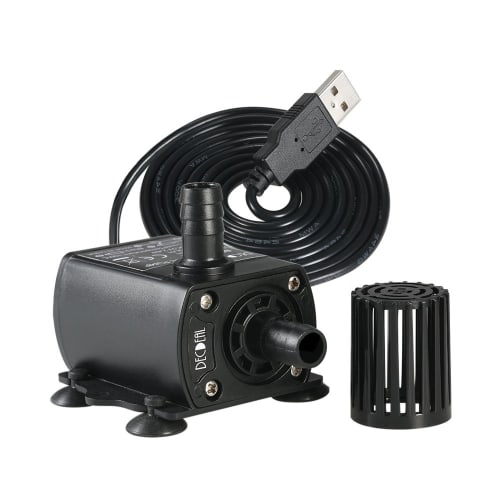 Galapara DC 5V 4.8W USB Port Submersible Pump Discharge Volume 300L/H Maximum Head 3M Heat Resistance 100°C