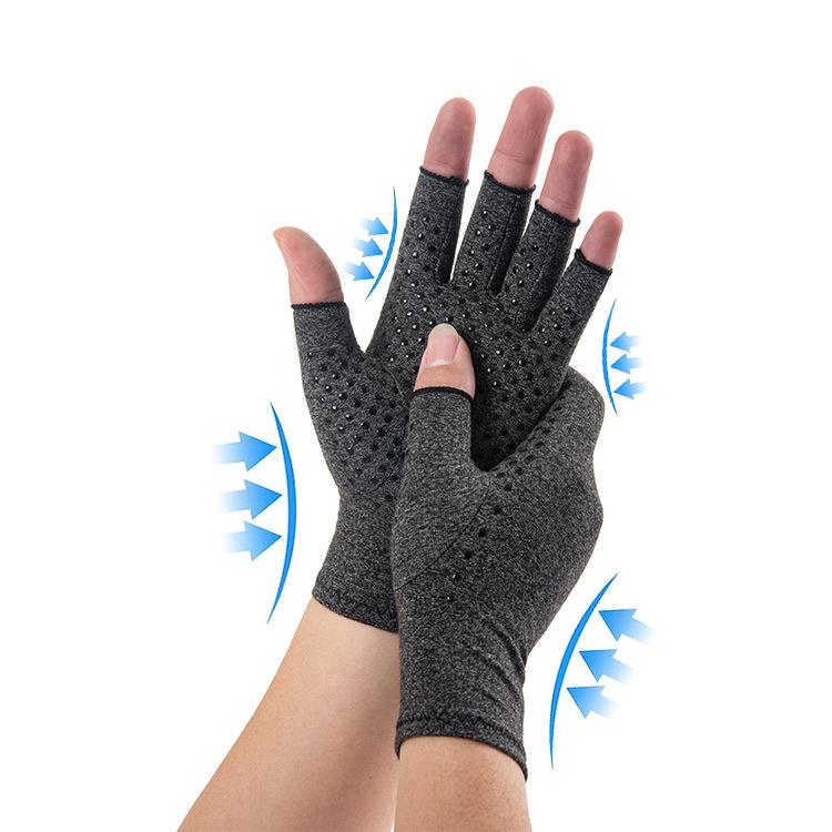 1Pair Arthritis Gloves for Women Men Fingerless Compression Hand Gloves Carpal Tunnel Rheumatiod Tendonitis Relief