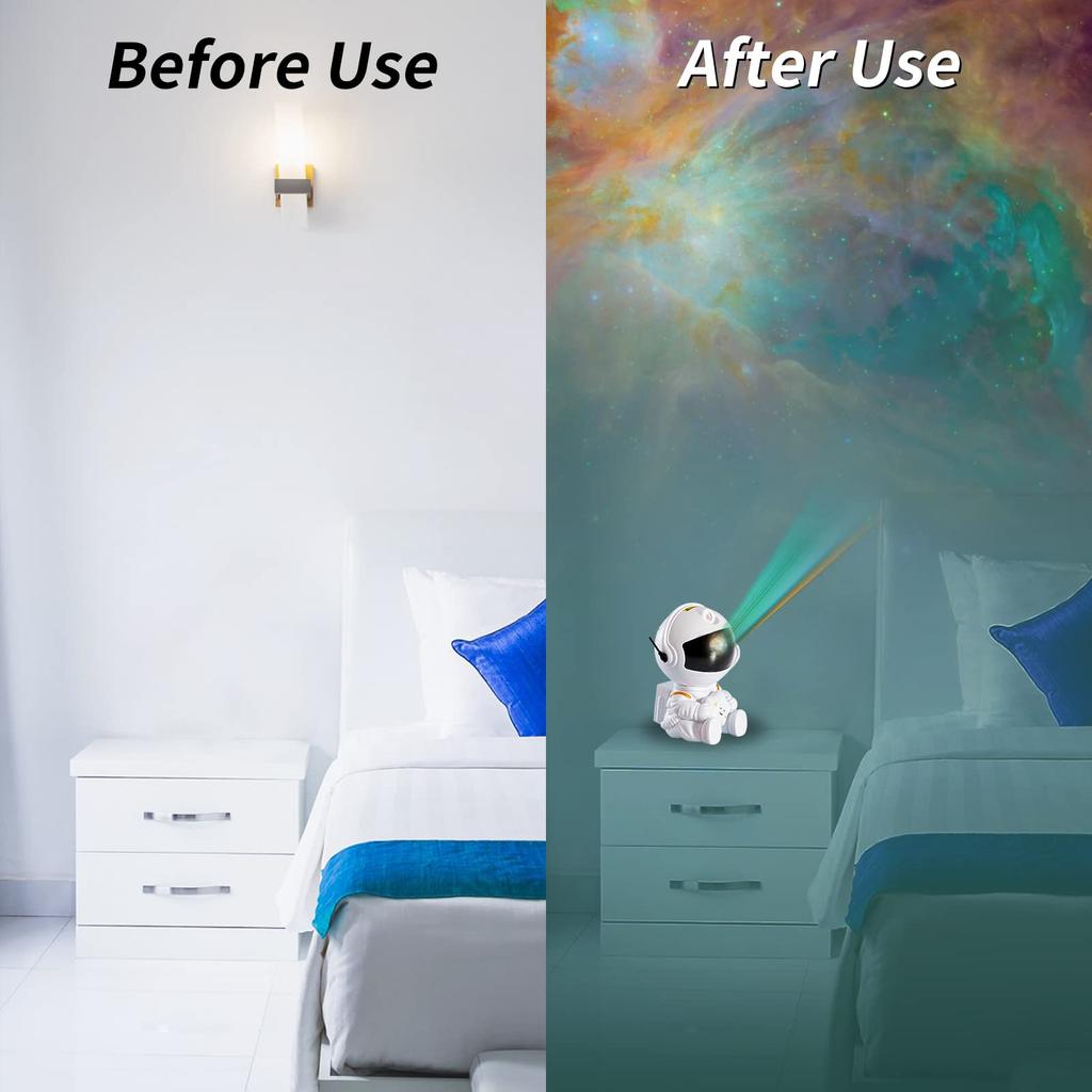 FLRYBRG Astronaut Galaxy Projector, Star Projector Galaxy Night Light - Astronaut Light Projector, Starry Sky Nebula Ceiling LED Lamp, with Remote