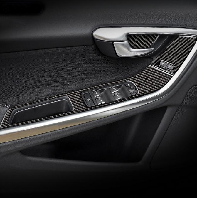 Interiérové obložení z uhlíkových vláken pro Volvo S60L/V60: Nálepky řadicí páky, stahování oken a výdechu vzduchu