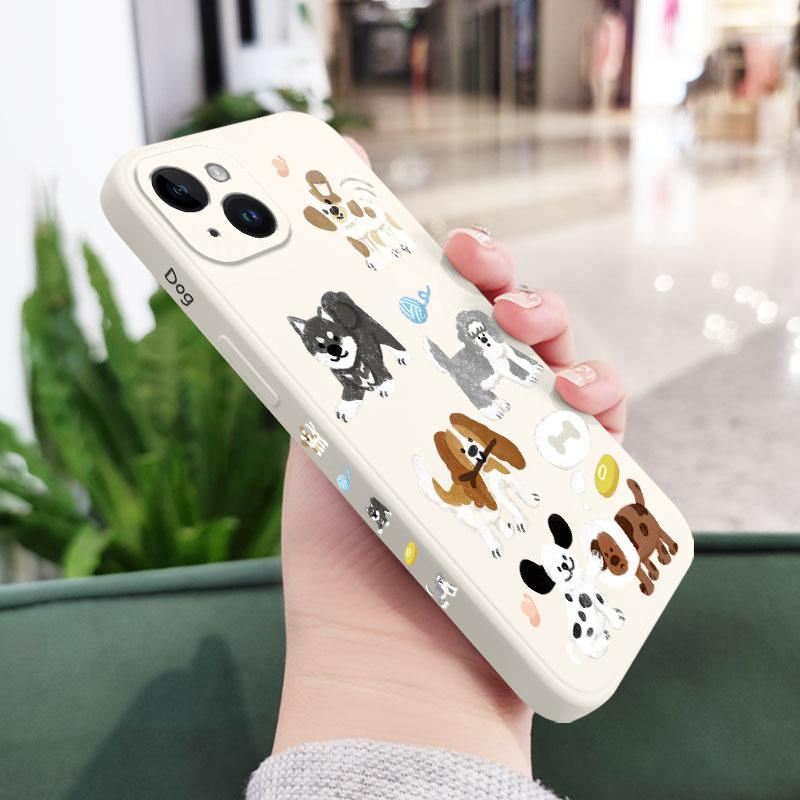 

Chalk Drawing Dog Phone Case For iPhone 17 17 Air 16 16e 15 14 13 12 11 Plus Pro Max Mini Silicone Cover iPhone 17 Pro