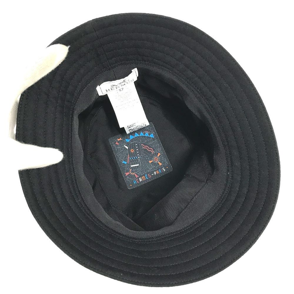 Hermes Fred Croucaire Bucket Hat Bob Hat Hat Wool Black