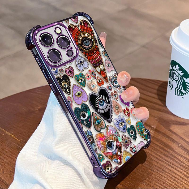European and American Creative Eye Love Applies To Iphone14 Airbag Mobile Phone Case Apple 17promax Anti-drop Protective Case