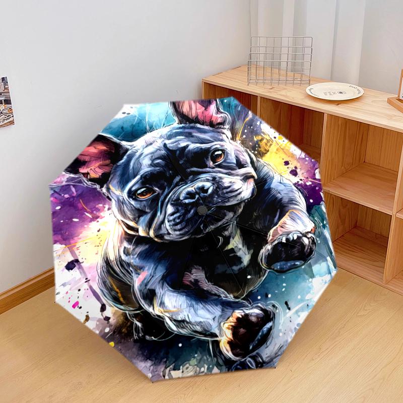 1PC cute dog pet puppy Umbrella Portable Folding Umbrella Iron Frame Hole Bone Structure Outdoor Home Umbrella A6