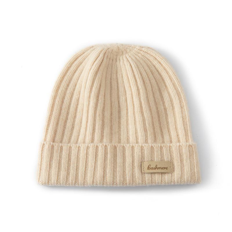 Kids' Cashmere Hat, Unisex Autumn/Winter Style, Thick Knit Wool for Warmth & Versatility.