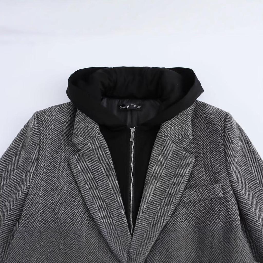 2024 Women's Autumn Fashion: European & American Style Herringbone Jacket with Casual Pants