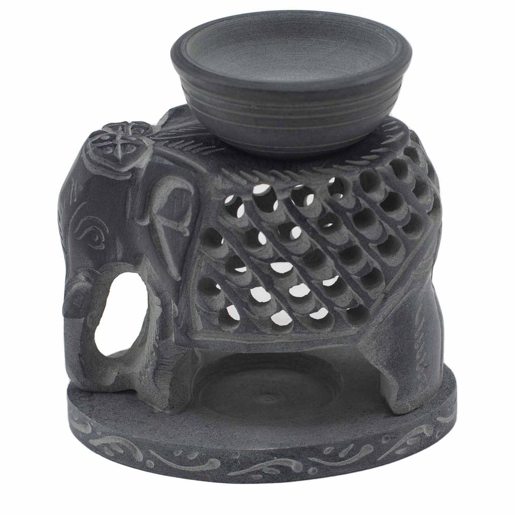 Oil Burner Soapstone Standing Elephant 10.5cm