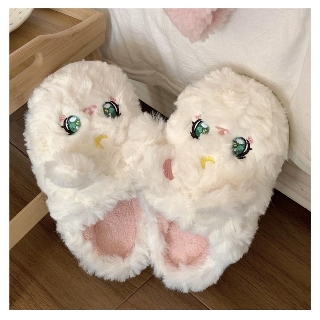 Casual Winter Ladies Girl Heart Home Warm Cotton Slippers Cute Cartoon Soft Bottom Plush Slippers