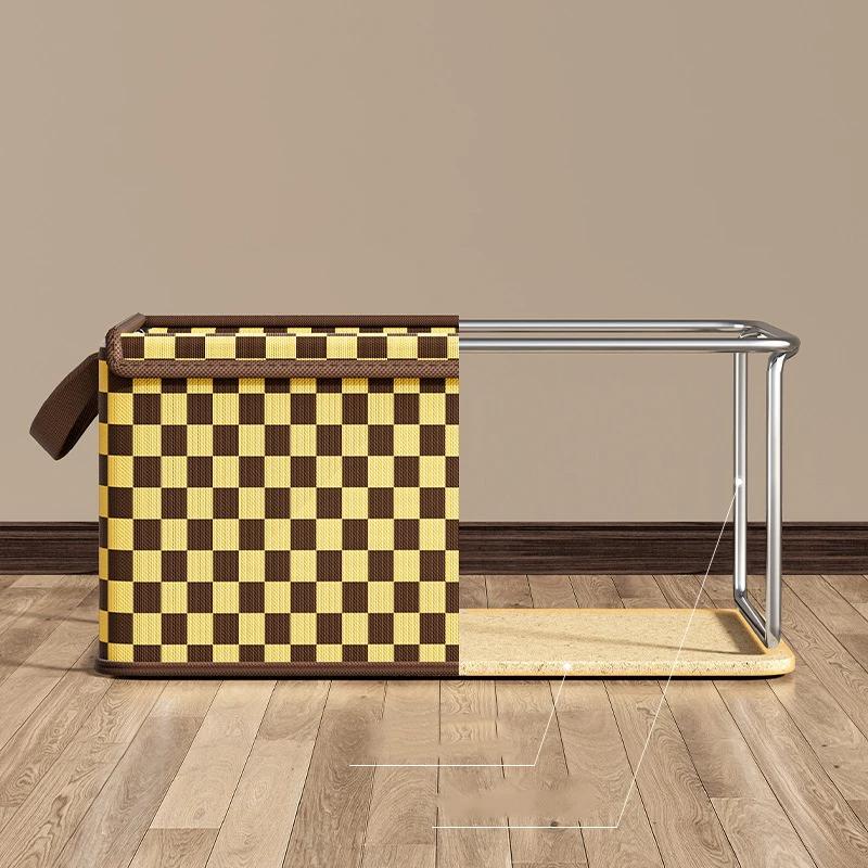 Oxford Storage Basket for Clothes Underwear Organizer Metal Frame Wardrobe Organizer Waterproof Clothing Storage Box with Lid