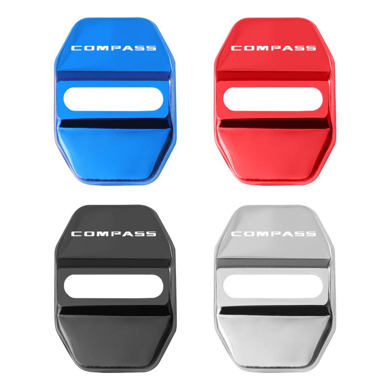 4Pcs Car 3D Door Lock Cover Decorative Accessories For Jeep Grand Cherokee Wrangler JK Gladiator Compass Renegade Patriot Libert