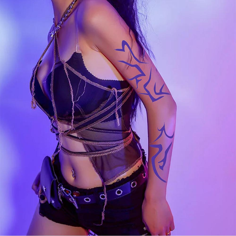 4Sheets Movie Anime Purple Temporary Tattoos For Halloween Cosplay Party