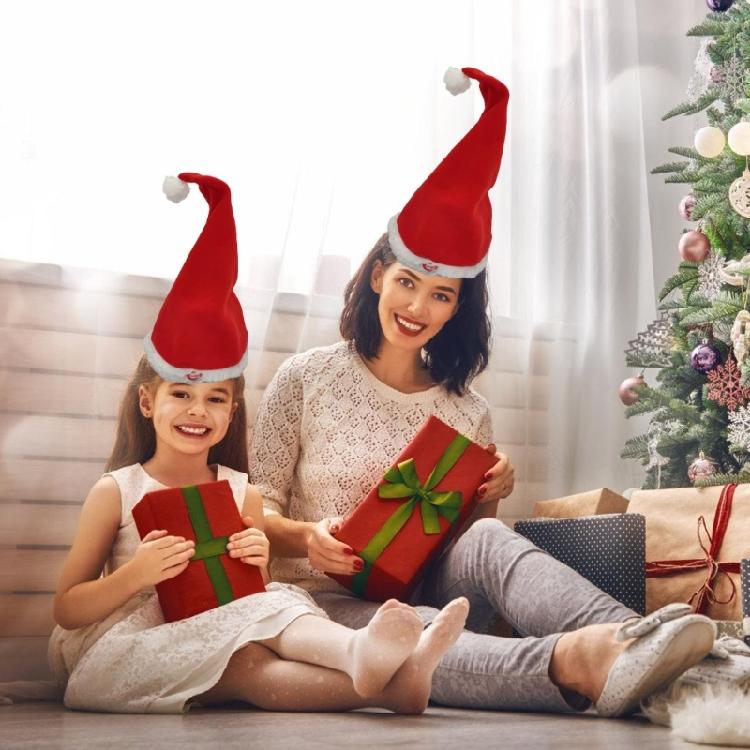 2 PEÇAS Chapéu de Natal Ativado por Movimento para Festival Acessórios de Entretenimento Musical Design de Balanço Automático para Decorações de Festa
