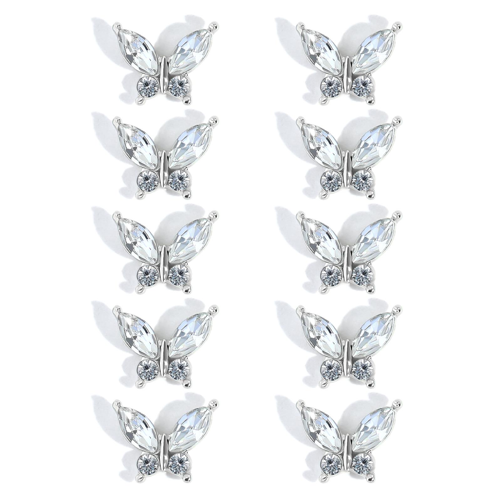 

10 шт. Подвески для ногтей Стразы золотистые серебряные бриллиантовые украшения для ногтей сплав для ногтей украшения для ногтей принадлежности серебряный