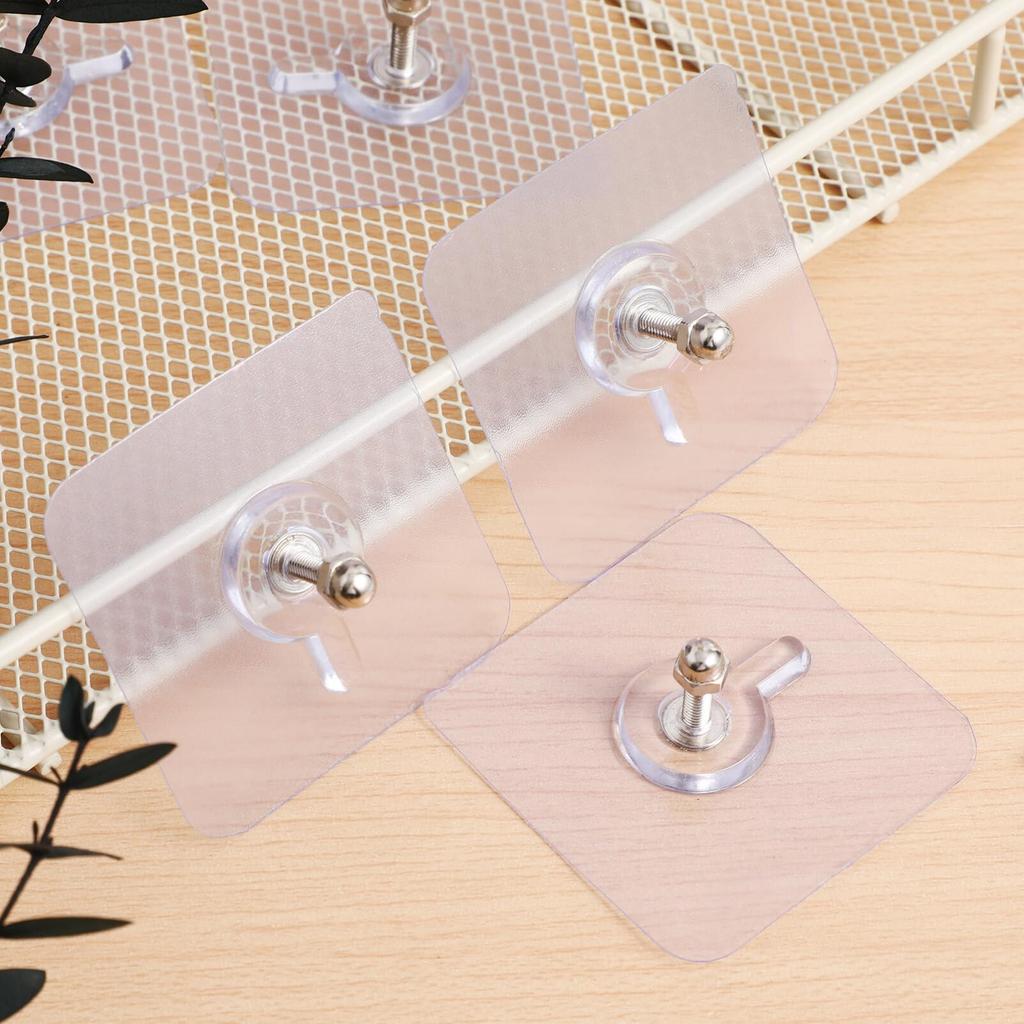 Amosfun Thumb Tacks, Leave-No-Make Wall Hooks, Strong Adhesive Hooks, No Drilling, No Damage To Walls, Removable, Screw-Free, Waterproof, Moisture-Pro