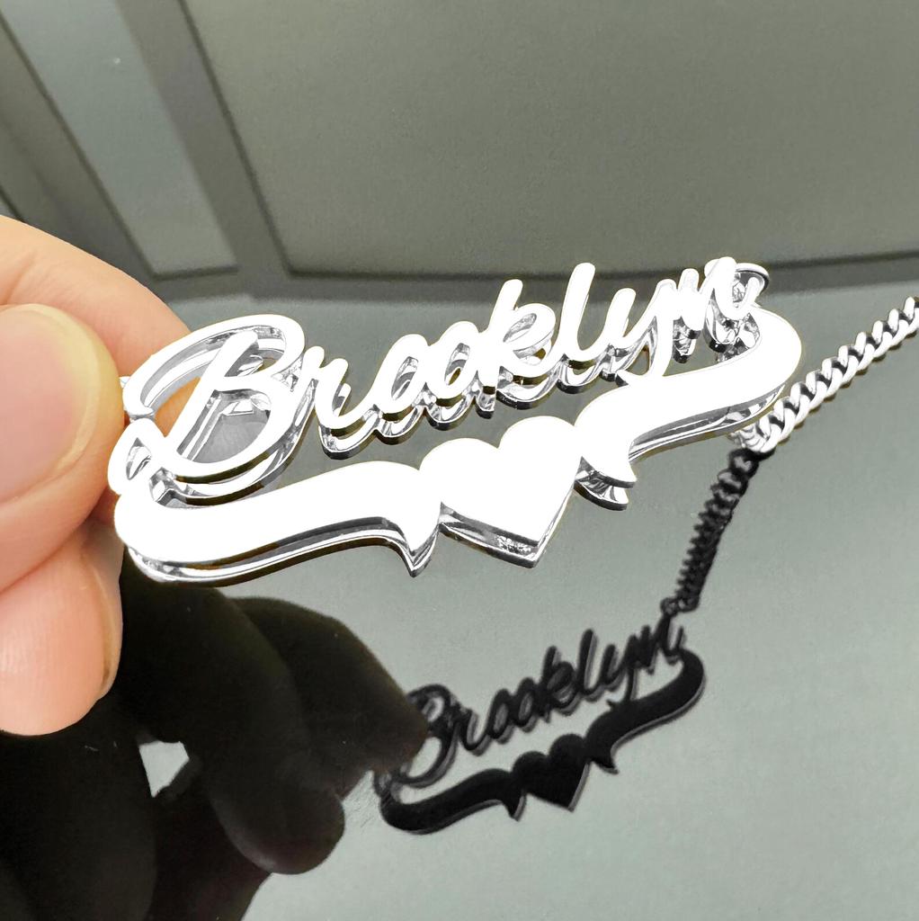 Collana Personalizzata Doppia Opaca Collana Personalizzata Bling Gioielli in Acciaio Inossidabile Dorato per Fidanzata Regalo per la Madre