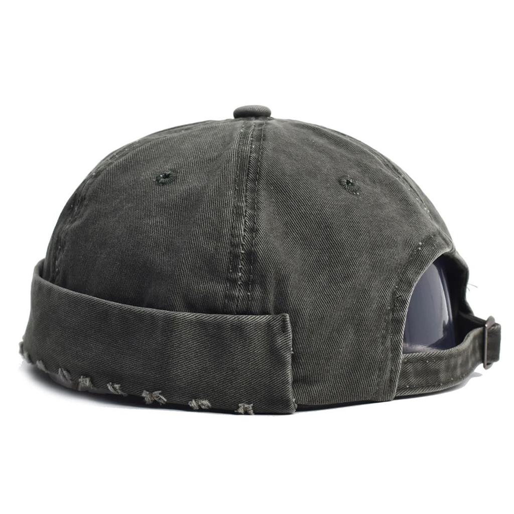 Berretto da Marinaio Vintage Cappello Senza Visiera Calotta Cranio Cotone Retrò Regolabile Colore Unico Estate Autunno Primavera Hip Hop Moda