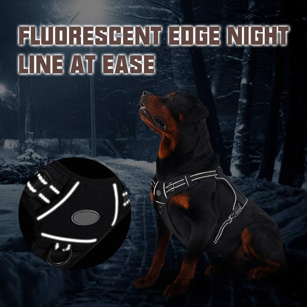 Nastavitelný taktický postroj pro psa, pracovní výcvikový vojenský servisní postroj pro domácí mazlíčky, reflexní sada postrojů pro psy pro malé, střední a velké psy