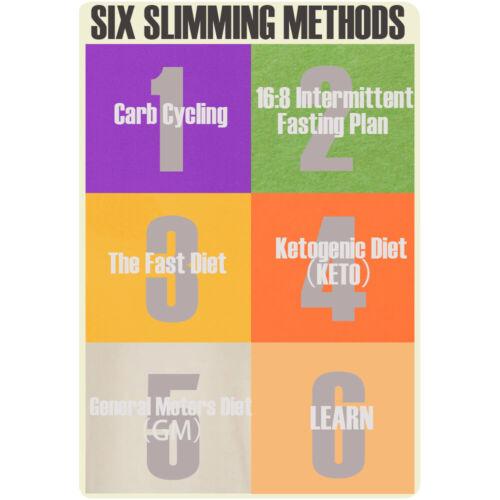 

Funny Metal Tin Signs Six Slimming Methods Tin Sign Posters Home Wall Art DecorAluminumtin sign 20x30cm（7.8x11.8inch）