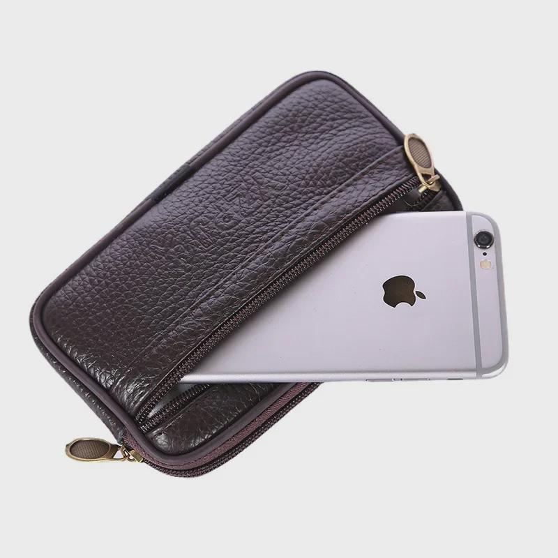 Multifunktions-Gürteltasche aus wasserdichtem Rindsleder für Herren