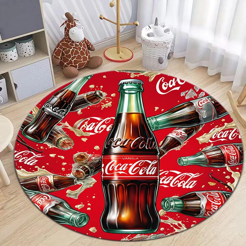 Christmas Gift Halloween Theme Bear Truck Coca Cola Round Carpet Soft Home Decoration Corridor Table and Chair Anti Slip Outdoor Floor Mat Carpet H14