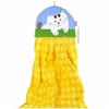 Hand Towel - THE SCRAPPER - The Friendly Cat - Yellow - Cotton &; Sponge - Suction Cup and Cord