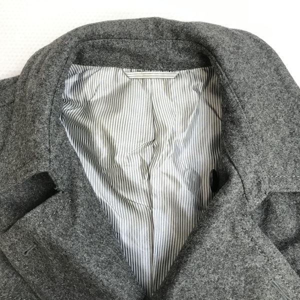 JUNMEN Melton Wool Short Pea Coat Gray Size L(USED)