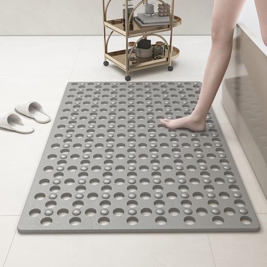 Bath Tub Mat Suction Cup Bath Shower Mat Non-Slip Bathtub Rug with Drain Holes Machine Washable Mat for Bathroom Floor Tub