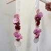 Floral Graduation Stole Handmade Custom Floral Belt with Realistic Faux Silk Flowers Phalaenopsis Roses Dahlias Personalized Engraved Tags Unique Grad