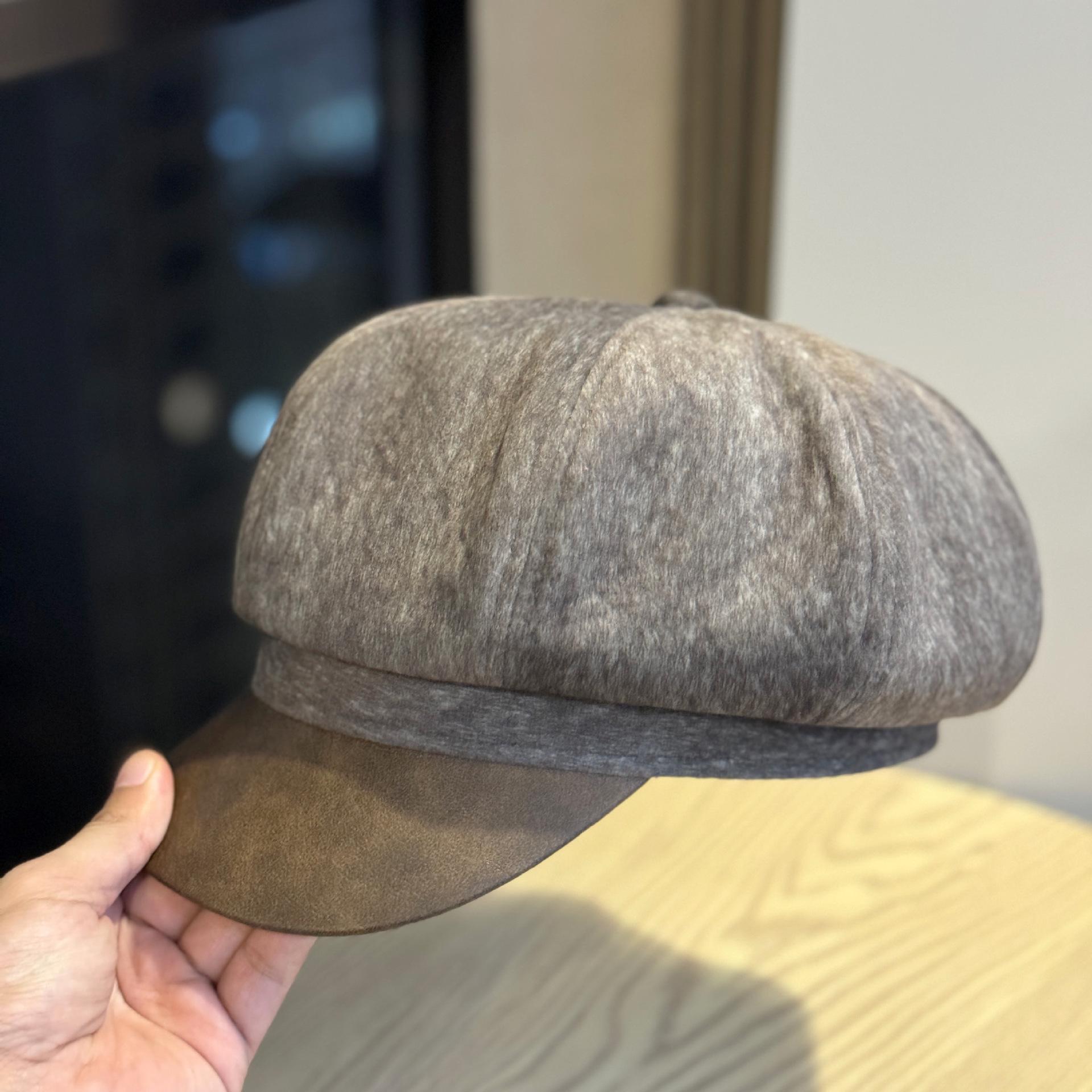 

Новое лицо, демонстрирующее маленькую восьмиугольную шляпу для женщин на осень и зиму, корейская версия, универсальный шерстяной берет, широкополая литературная ретро шляпа художника Adjustable