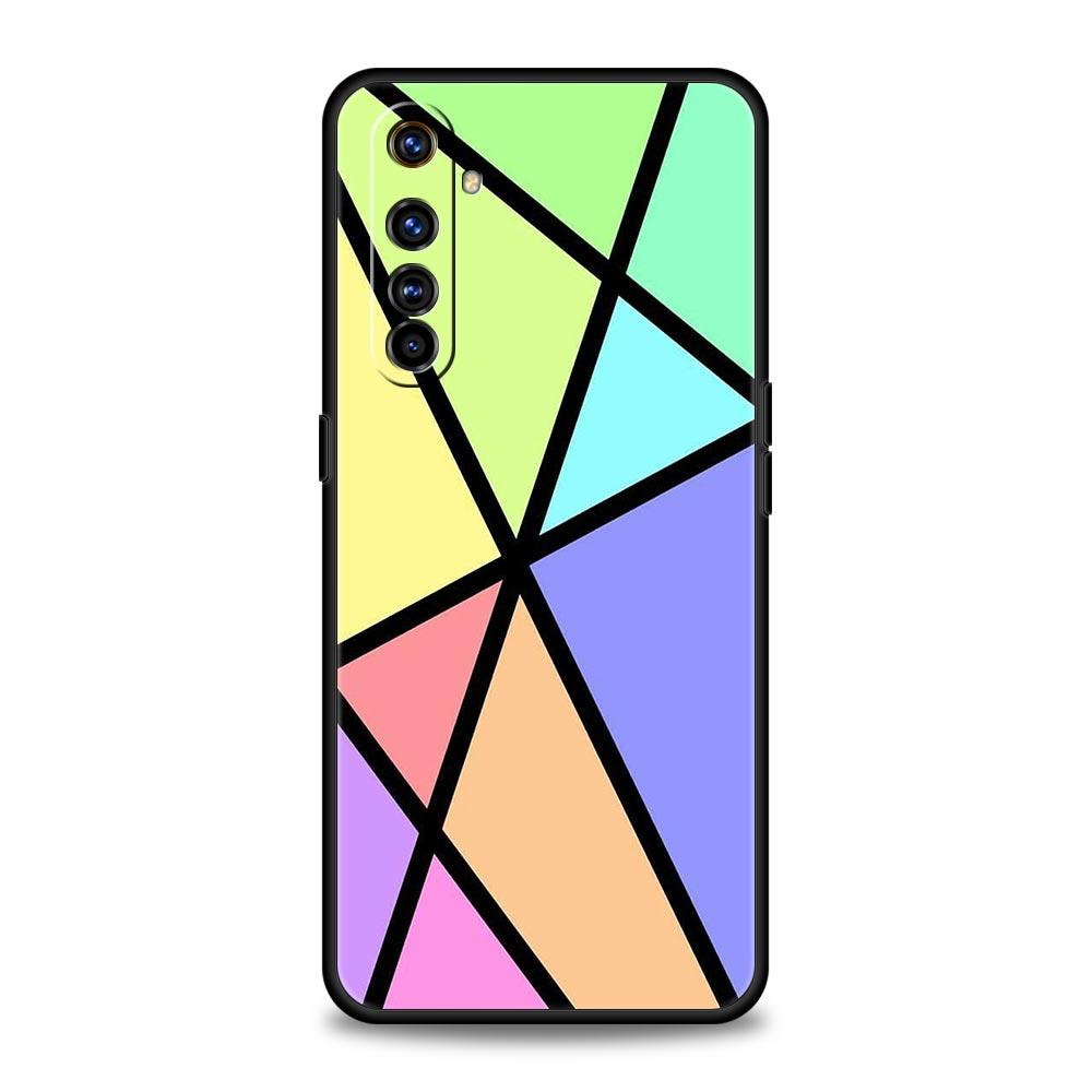 Color Geometry Marble Phone Case For Realme 12 11 10 4G 9 8 5G 7 6 GT5 GT3 GT2 Pro Plus C21 C11 C25 C35 GT Neo 2 3 3T 5 Cover