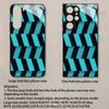 Blue Diagonal Pattern 2D Phone Case for Samsung S26 S25 S24 S23 S22 S21 S20 A56 A36 A16 - Glass Protective Cover