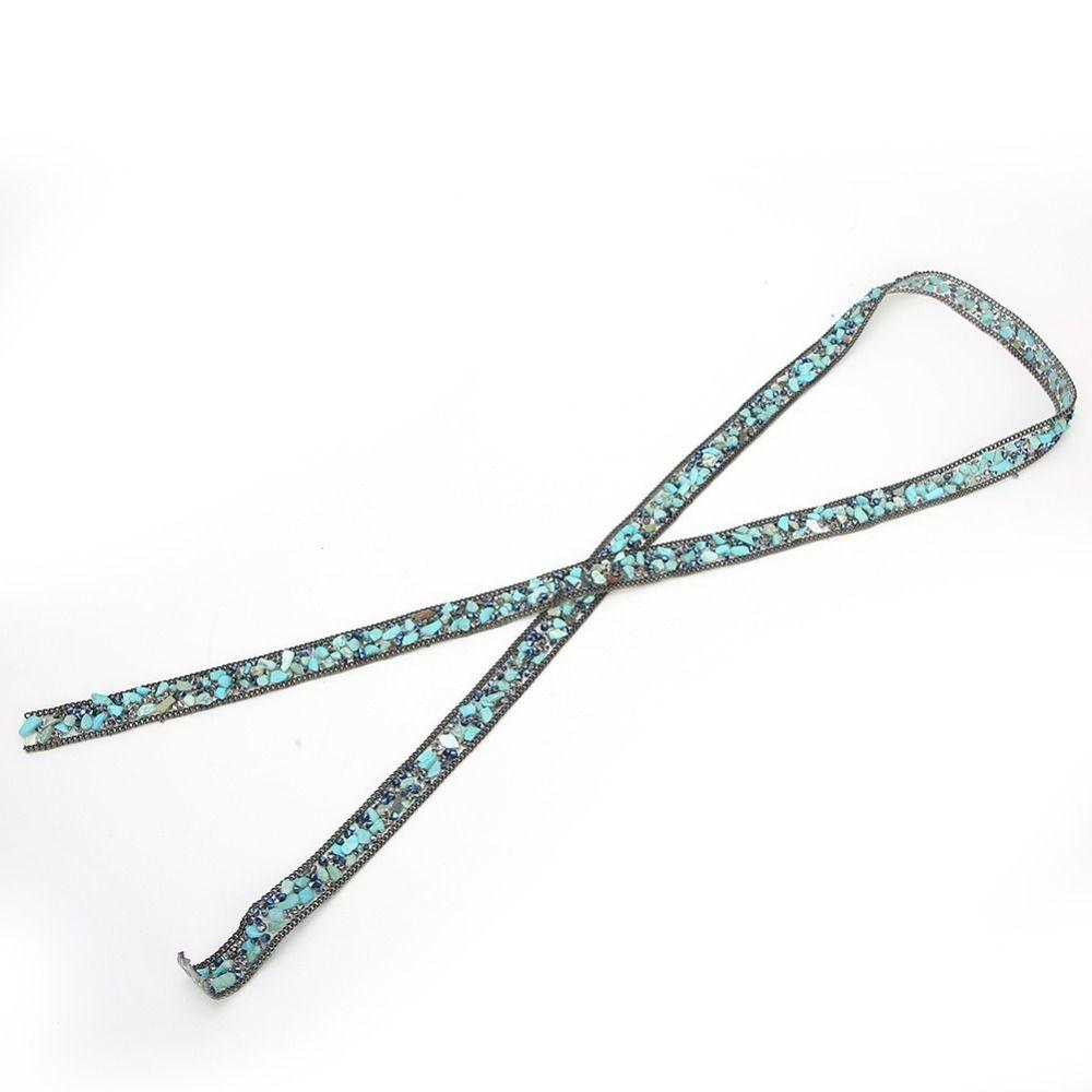 1pcs 1 Yard Rhinestone Chain 0.6 Inch Beaded Trim Shiny Rhinestone Ribbon For DIY Crafts