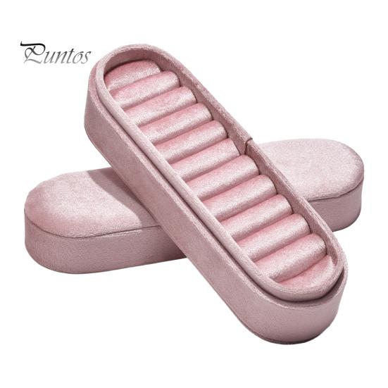 Soft Velvet Jewelry Holder for Earrings Storage Box, Multiple Slots Portable Organizer, Prevent Compact Box Daily Use Scratching Lining Case