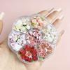 Pink Rose Flower Rose Nail Decorations Mixed Pearl Beads Rose Nail Rhinestones  Nail Salon