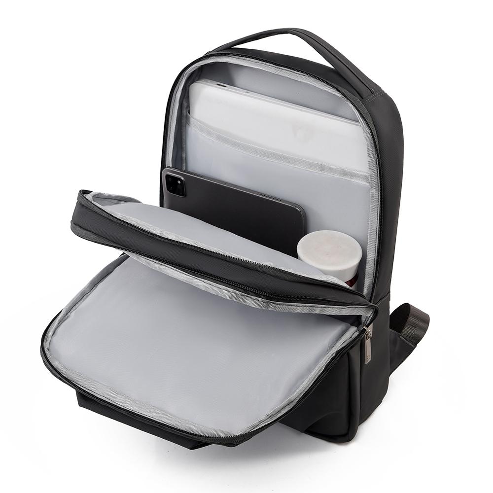 Sleek Minimalist Backpack with Front Zipper Pocket and Padded Shoulder Straps