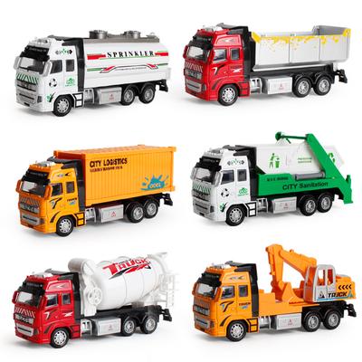 Simulation Large-size Pullback Alloy Truck Cement Excavator Engineering Truck Fire Truck Model Children's Toys