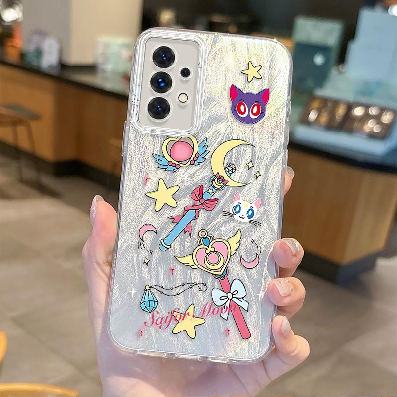 Lovely Sailors Moons Anime Phone Case for Samsung Galaxy S24 S23 S22 S21 Plus Ultra A73 A72 A71 A55 A54 A53 Non-Slip Back Covers