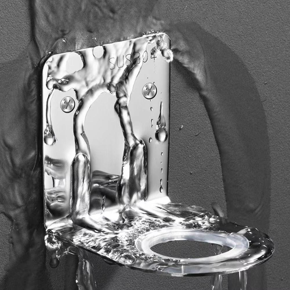 2Pcs Stainless Steel Shower Gel Holder Wall Hanger Dispenser Organizer Hook