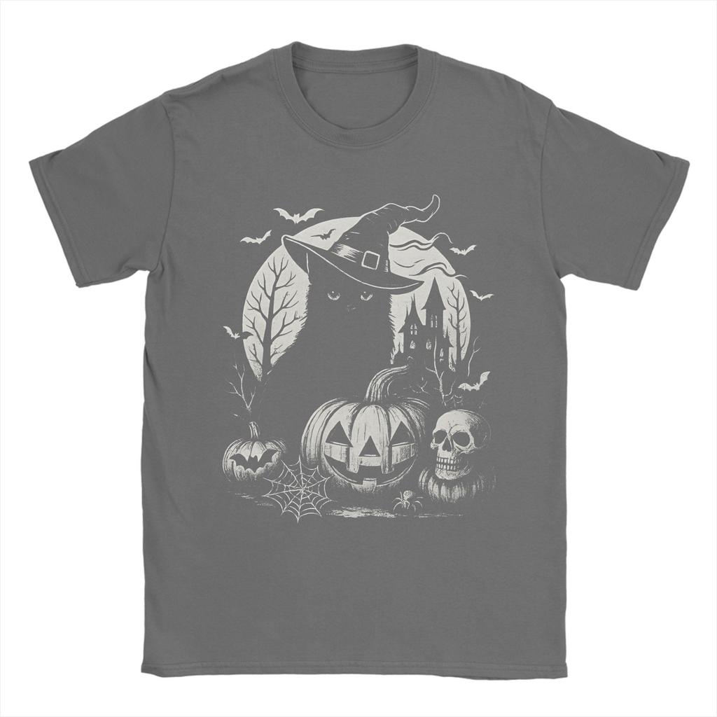 Meme Duch Kočka Halloweenské Tričko Plážové Trička z Čisté Bavlny Pro Pány Hippie Ležérní Tričko Krátký Rukáv Y2K Ležérní Oblečení