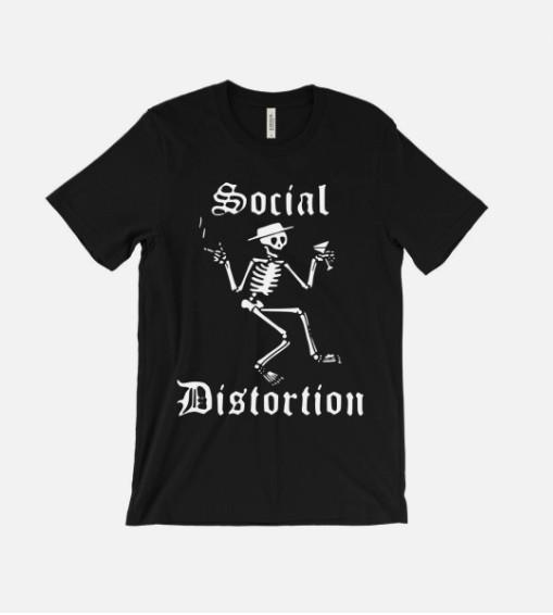 T-Shirt Social Distortion - Band Punk Rock - Scheletro - Ring Of Fire Rancid