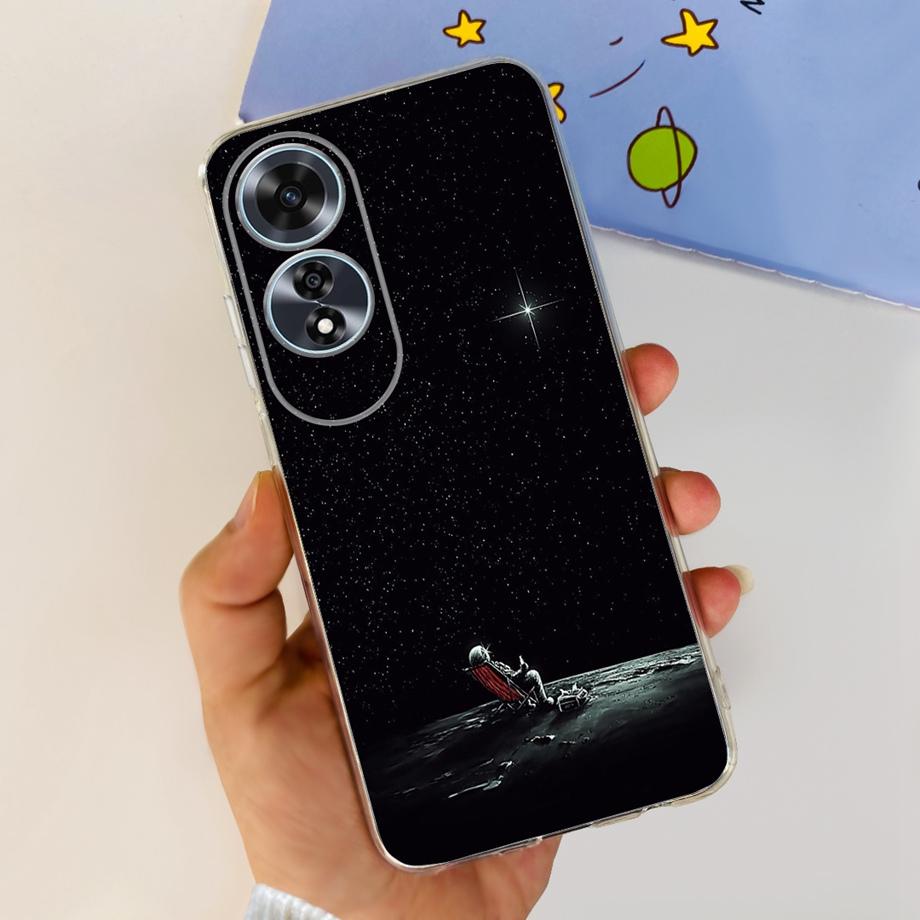 For OPPO A60 Case CPH2631 Phone Coque Transparent Slim Soft Silicone Back Cover oppoA60 A 60 Funda Flower Butterfly Love Heart