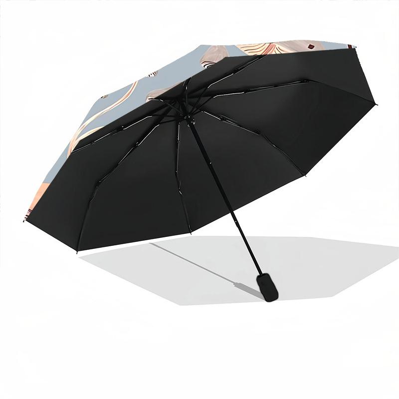1pc Mushroom Pattern Automatic Open/close Folding Umbrella, Compact Portable Travel Umbrella, Durable Construction Yy251230142