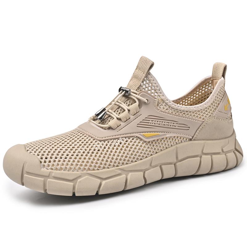 Fashion Summer Men Sandals Fashion Handmade Mesh Flats  Outdoor Beach Sandals Breathable Casual Beach Shoes Hollow Out Treking Footwear