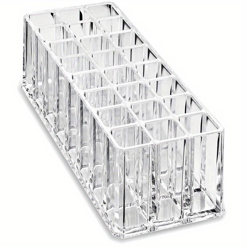 

1pc 24 Grid Acrylic Lipstick Storage Box- Transparent Makeup Brush Eyebrow Pencil Lip Gloss Storage Box