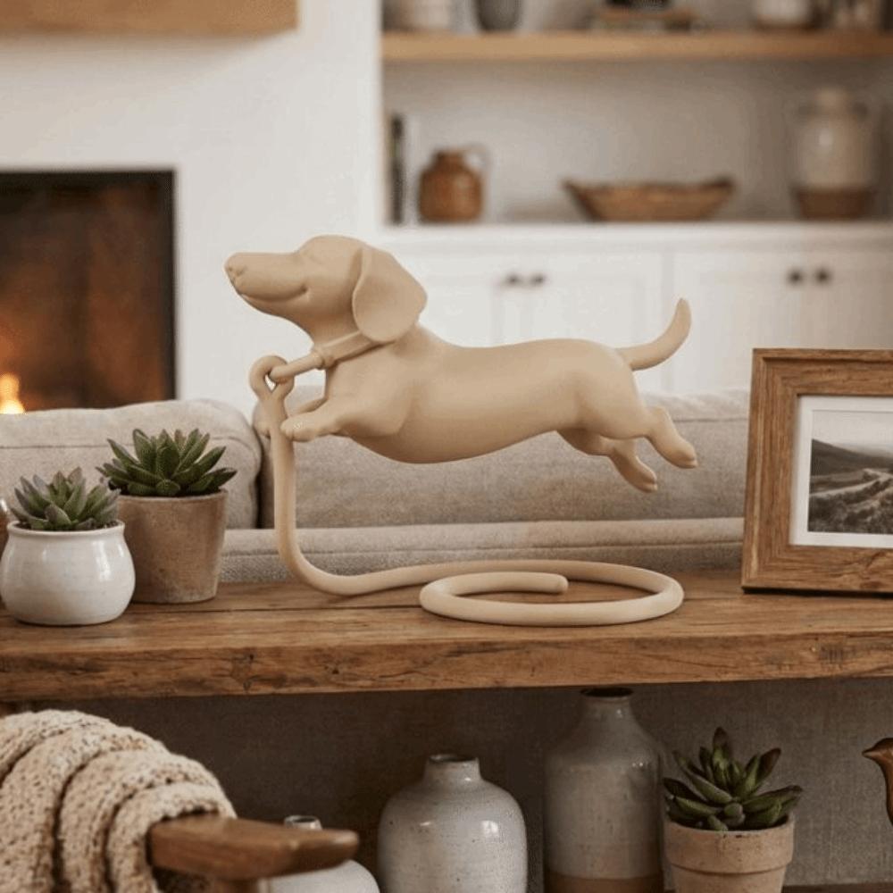 Plastic Floating Dachshund Figurine 3D Printed Dachshund Statue Sausage Dog Ornament  Study Decor